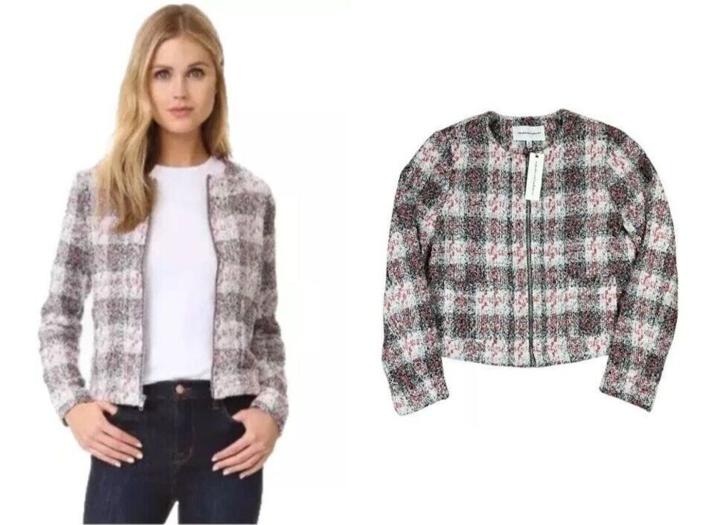 Cupcakes and Cashmere Plaid Boucle Tweed Jacket Size M NWT Clueless Mean Girls